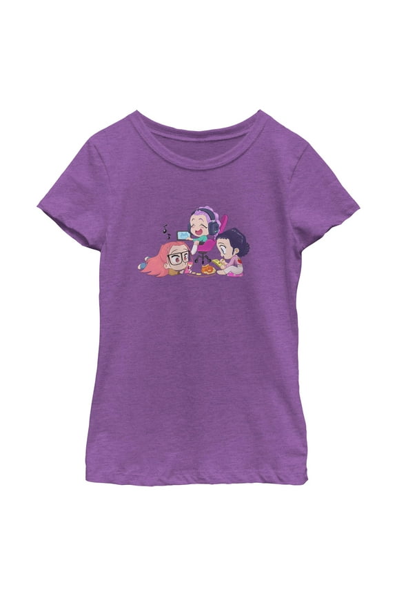 Girls KPop Demon Hunters Chibi Girls Playing T Shirt
