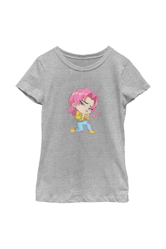 Girls KPop Demon Hunters Chibi Romance Heart T Shirt
