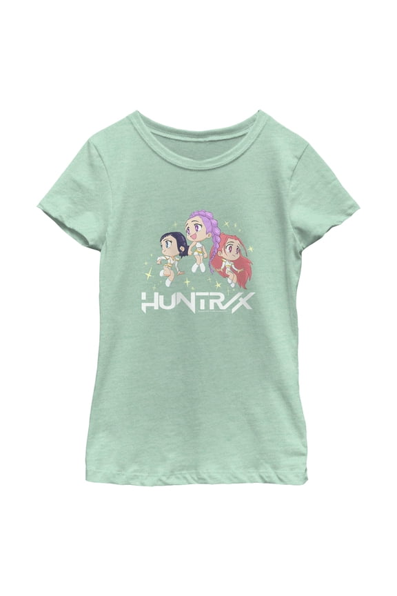 Girls KPop Demon Hunters Chibi Trio Huntrix T Shirt