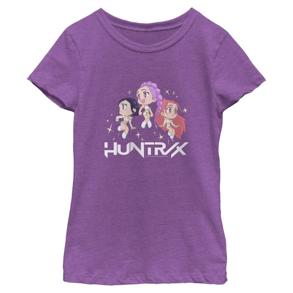 Girls KPop Demon Hunters Chibi Trio Huntrix T Shirt