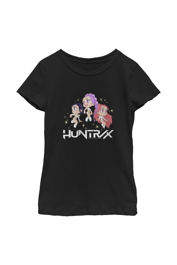 Girls KPop Demon Hunters Chibi Trio Huntrix T Shirt