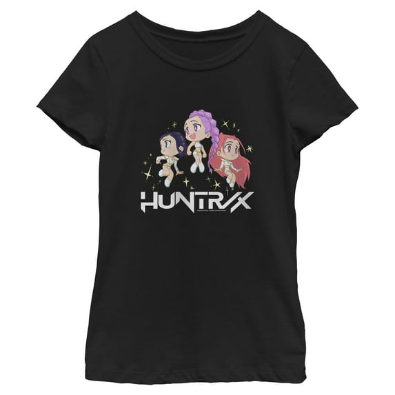 Girls KPop Demon Hunters Chibi Trio Huntrix T Shirt