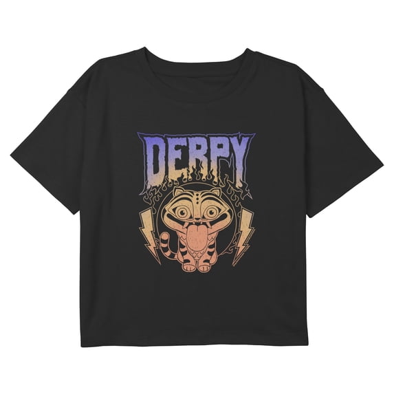 Girls KPop Demon Hunters Derpy Lightning Bolts Cropped T-Shirt