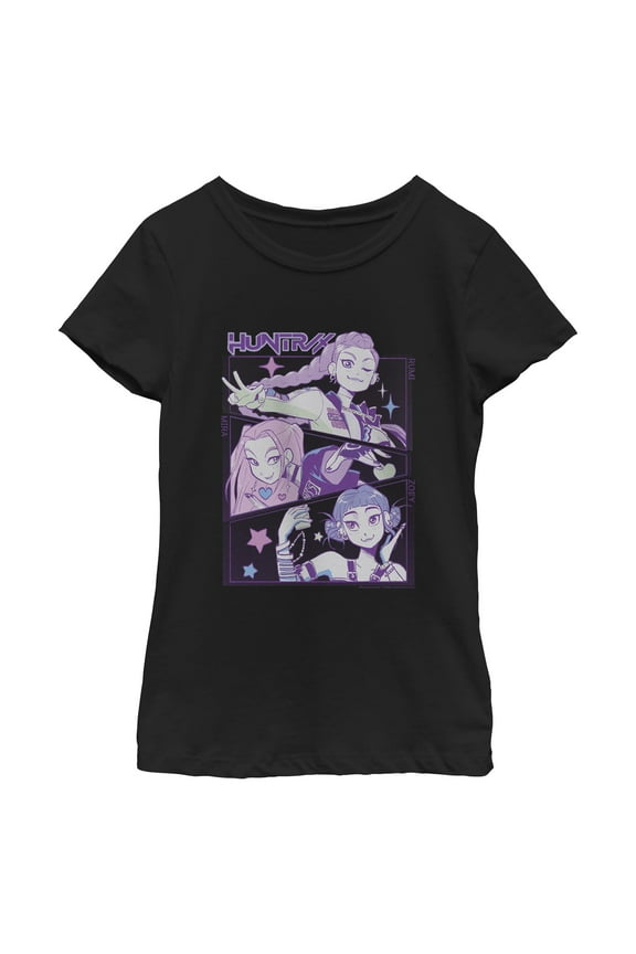 Girls KPop Demon Hunters Huntrix Group Panels T Shirt