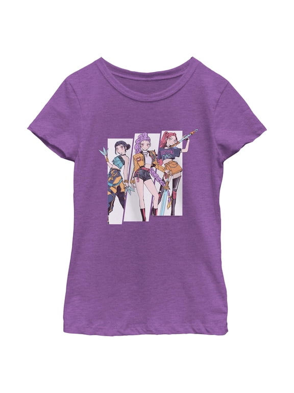 Girls KPop Demon Hunters Huntrix Manhwa Style T Shirt