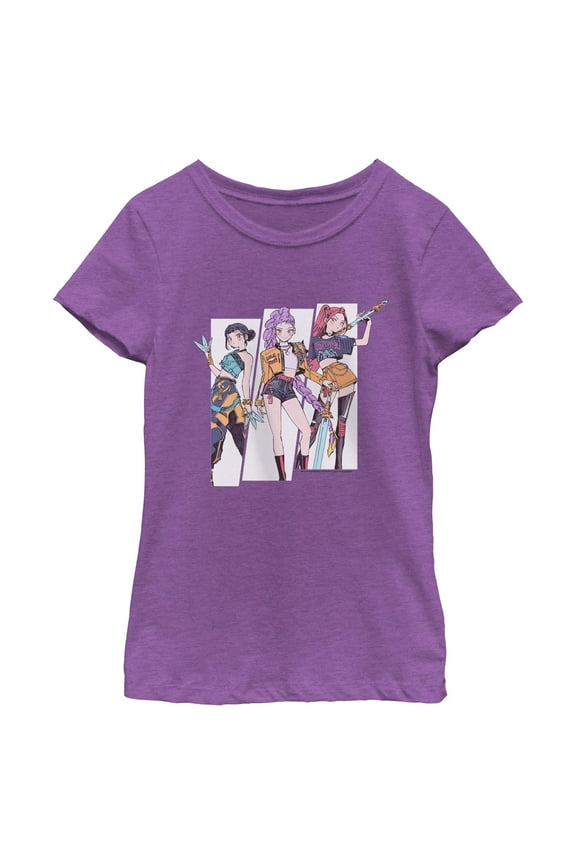 Girls KPop Demon Hunters Huntrix Manhwa Style T Shirt