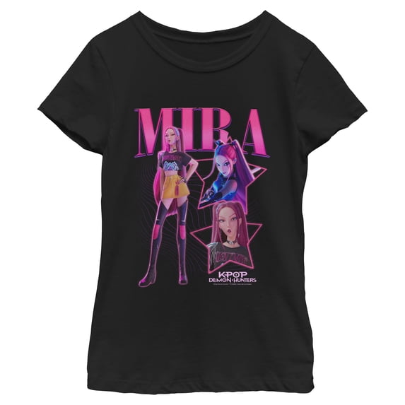 Girls KPop Demon Hunters Mira Super Star Logo T Shirt