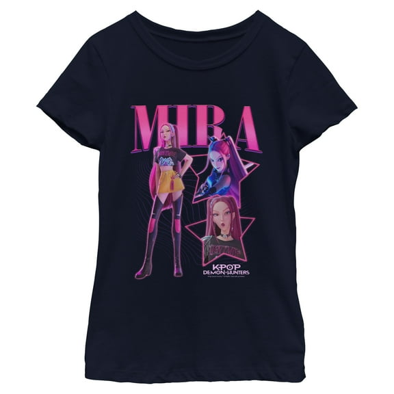 Girls KPop Demon Hunters Mira Super Star Logo T Shirt