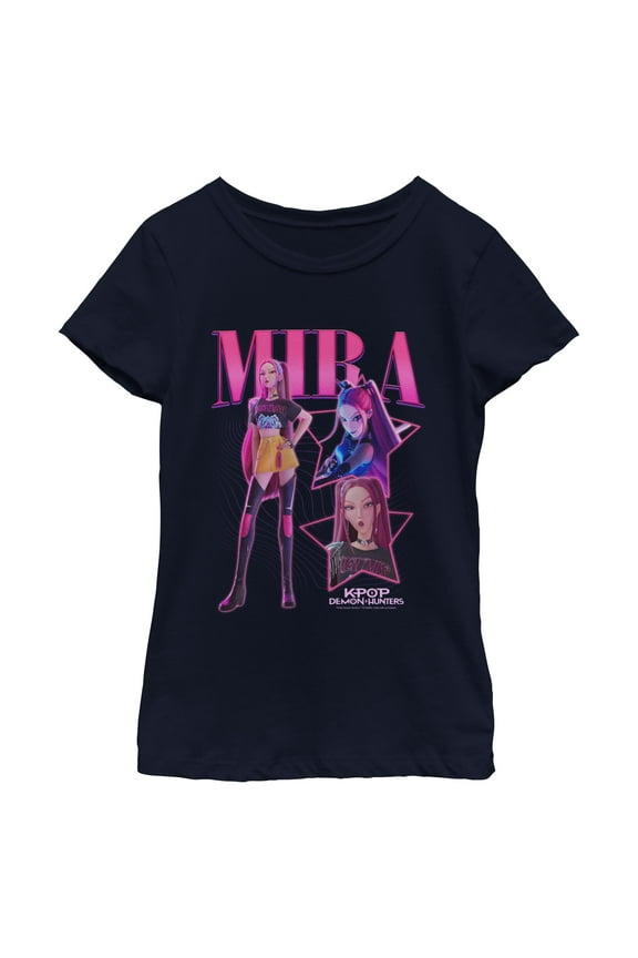 Girls KPop Demon Hunters Mira Super Star Logo T Shirt