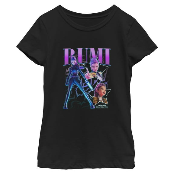 Girls KPop Demon Hunters Rumi Super Star Logo T Shirt