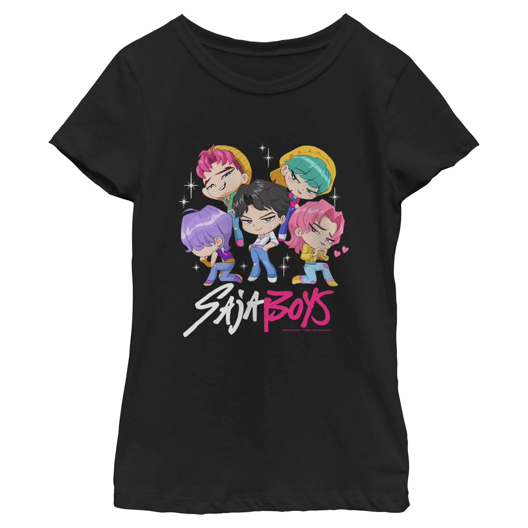 Girls KPop Demon Hunters Saja Boys Chibi Group T Shirt - Walmart.com