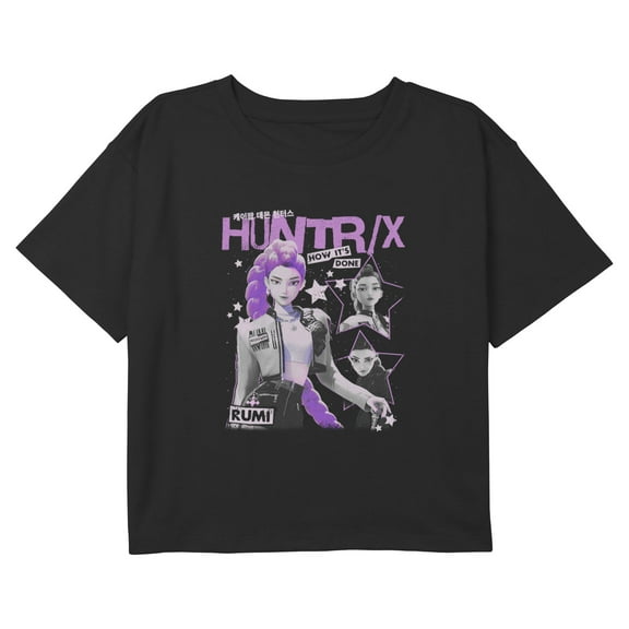 Girls KPop Demon Hunters Show How It's Done Rumi Stars Cropped T-Shirt