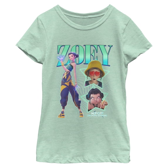 Girls KPop Demon Hunters Zoey Super Star Logo T Shirt