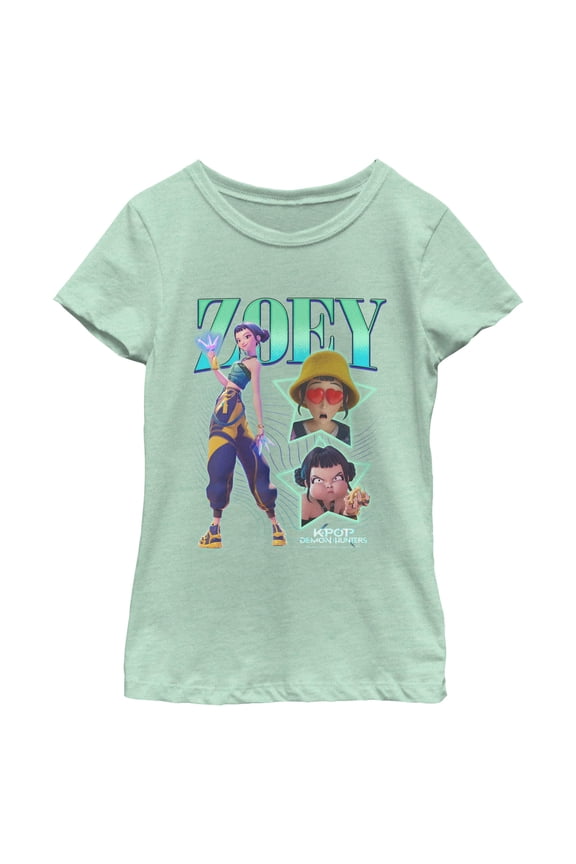 Girls KPop Demon Hunters Zoey Super Star Logo T Shirt