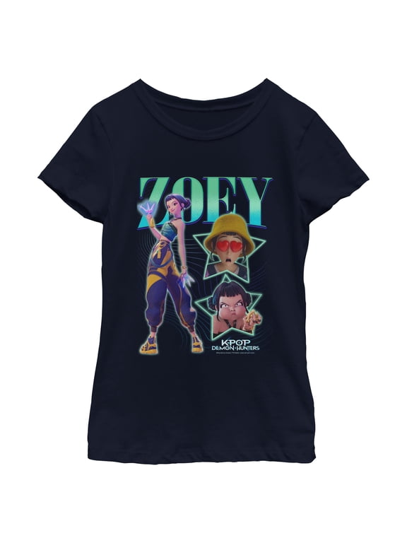 Girls KPop Demon Hunters Zoey Super Star Logo T Shirt