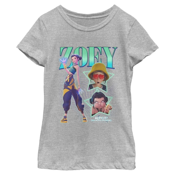 Girls KPop Demon Hunters Zoey Super Star Logo T Shirt