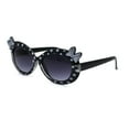 thumbnail image 1 of Girls Kid Size Polka Dot Bow Thick Plastic Oval Sunglasses Black, 1 of 4