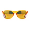 thumbnail image 1 of Girls Kid Size Rainbow Unicorn Badge Horn Rim Sunglasses Orange Mirror, 1 of 4