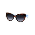 thumbnail image 1 of Girls Kid Size Thick Plastic Designer Style Large Cat Eye Sunglasses Tortoise Blue Smoke, 1 of 4