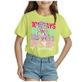 thumbnail image 1 of Girls Kids 100 Days Of School Print Crewneck Loose Short Sleeve Spring T-Shirts Soft Trendy T Shirt Boys 100 Days of School Shirt 8-10, 1 of 4
