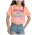 thumbnail image 1 of Girls Kids 100 Days Of School Print Crewneck Loose Short Sleeve Spring T-Shirts Soft Trendy T Shirt Boys 100 Days of School Shirt 8-10, 1 of 4