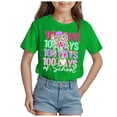 thumbnail image 1 of Girls Kids 100 Days Of School Print Crewneck Loose Short Sleeve Spring T-Shirts Soft Trendy T Shirt Boys 100 Days of School Shirt 8-10, 1 of 4