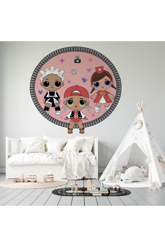 Girls Kids Bedroom Lil Outrageous Little Surprise Dolls Wall Decal | 17" x 20" Vinyl Home Art Fresh MC Swag And Majorette Adhesive Decor Design Removable Sticker Decoration - Multicolor