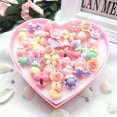 thumbnail image 1 of Girls Kids Cartoon Flower Resin Rhinestone Rings Toy Set Jewelry Box Gift 36Pcs, 1 of 7