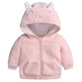 thumbnail image 1 of Girls Kids Coat Clothing Winter Rabbit Ears Hooded Zipper Thicken Windproof Size 3-6 Months, 1 of 8