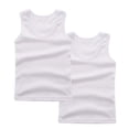 thumbnail image 1 of Girls Kids Cotton Tank Tops Sleeveless White T-Shirts Soft Breathable Scoop Neck 2 Pack Summer Clothes for Kids,Size 13 T, 1 of 3