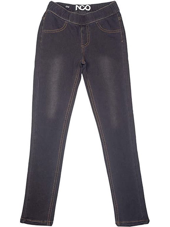 Girls Kids Denim Black Jeggings Pants Stretch by NCO