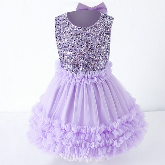 Kids Formal Dresses for Girls Purple Dress Girls Tulle Fluffy Ballet Tutu Skirt Girls' Special Occasion Dresses Carnival Dresses for Girls 7-8 Years