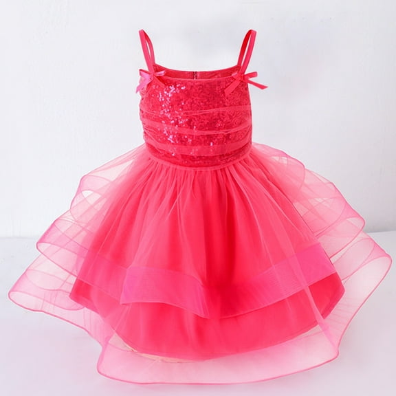 Girls Kids Dress Short Sleeves Red Dress Fall Winter Clothes for Girl Christmas Outfit 6-7 Years