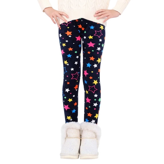 Girls Kids Fleece Lined Warm Leggings Winter Thick Leggings Stretch Tights Slim Long Pants Sports Leggings 3-13 Years