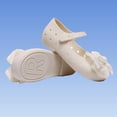 thumbnail image 1 of Girls Kids Mary Jane Dress Shoes - Breathable Low Heel Bow, Beige,Size 25, 1 of 9