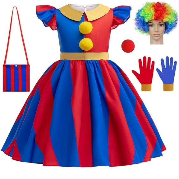 Lstmmwd Clown Costume Set Halloween Party Dress for Little Girls