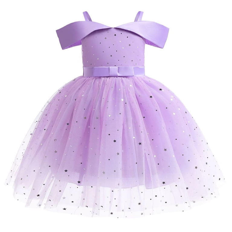 Ekezon Girls Kids Off Shoulder Sparkly Princess Gown Super Fairy Sequin Tulle Dress, Girl's, Size: 150CM/8-9T, Purple Ekezon Girls Kids Off Shoulder Sparkly Princess Gown Super Fairy Sequin Tulle Dress, Girl's, Size: 150CM/8-9T, Purple
