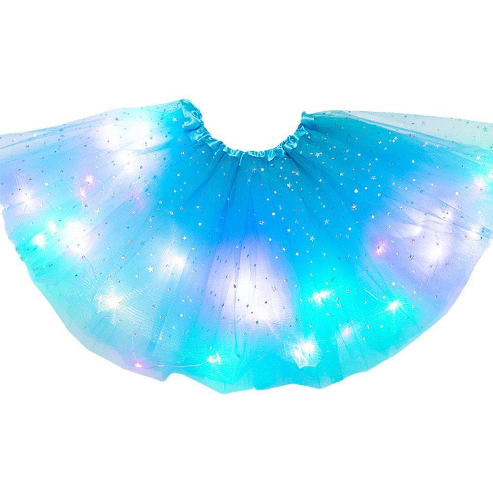Girls Kids Princess LED Light Up Glow Dance Tutu Skirt Ballet Fancy ...