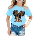 thumbnail image 1 of Girls Kids Shirts Size 5-12 Cute Cartoon Print Casual Tshirt Short Sleeve Crewneck Tee Top, 1 of 6