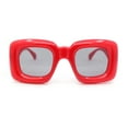 thumbnail image 1 of Girls Kids Size Balloon Thick Plastic Rectangle Sunglasses Red - Black, 1 of 4