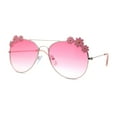 thumbnail image 1 of Girls Kids Size Daisy Jewel Tear Drop Officer Style Metal Rim Sunglasses Silver Pink / Pink, 1 of 4