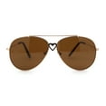 thumbnail image 1 of Girls Kids Size Heart Charm Bridge Classic Officer Sunglasses Gold Brown, 1 of 5