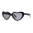 thumbnail image 1 of Girls Kids Size Heart Shape Fun Print Plastic Sunglasses Black Polka Dot Black, 1 of 4