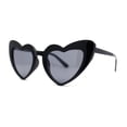 thumbnail image 1 of Girls Kids Size Iconic Cat Eye Heart Shape Cutie Sunglasses All Black, 1 of 4