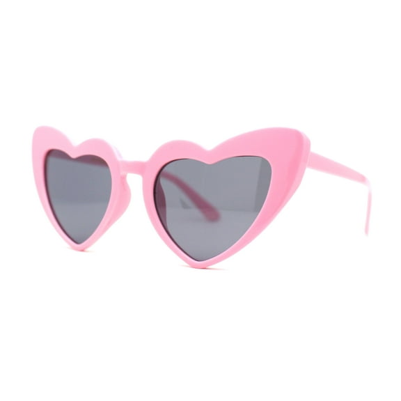 Girls Kids Size Iconic Cat Eye Heart Shape Cutie Sunglasses Pink Black