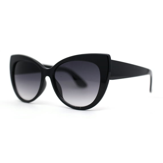 Girls Kids Size Oversize Cat Eye Retro Sunglasses Black Smoke