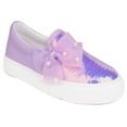 thumbnail image 1 of Girls Kids Sneakers Loafer Shoes Toddler Slip On Sequins Glimmer Glitter Sparkle Low Top Non Slip Rubber Sole Lightweight Breathable Fashion Casual Bowknot Purple Size 9, 1 of 5