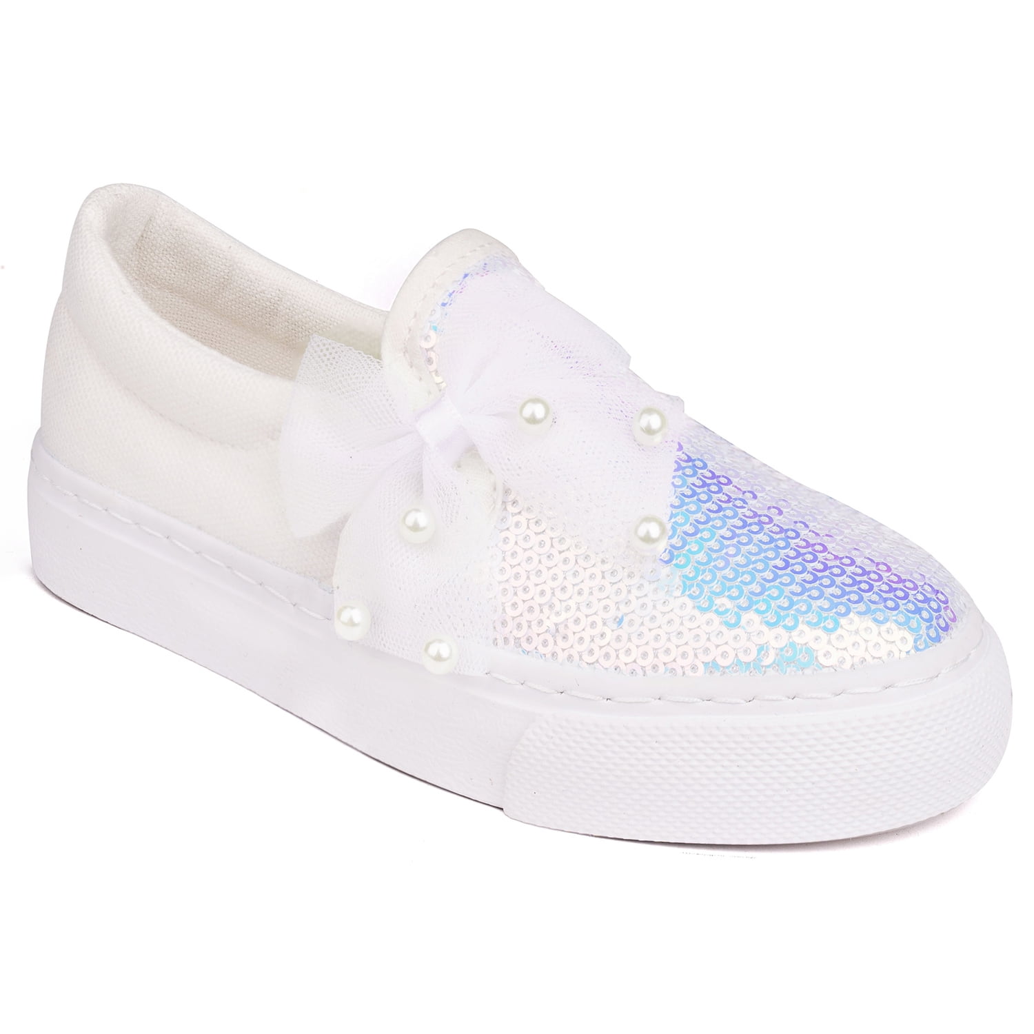Girls Kids Sneakers Loafer Shoes Toddler Slip On Sequins Glimmer