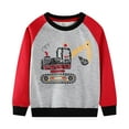 thumbnail image 1 of Wuxian Girls Kids Sweatshirts Boys Pullover Casual Loose Fit Blouse Crew Neck Cute Car Animal Cartoon Print Shirt Long Sleeve For Toddler Kids Fall Streetwear,Grey,6-7 Years, 1 of 3