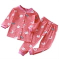thumbnail image 1 of Girls Kids Thermal Set Waffle Girls Thermal Underwear Long Johns for Kids Base Layer Thermal Underwear for Kids Winter Red 3 Years, 1 of 3